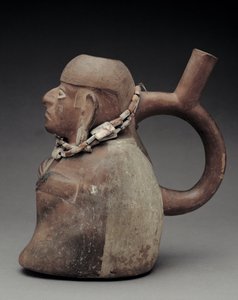 コカの影響下で威厳を描いたあぶみの花瓶、西暦1〜8世紀（テラコッタ）（63484も参照）